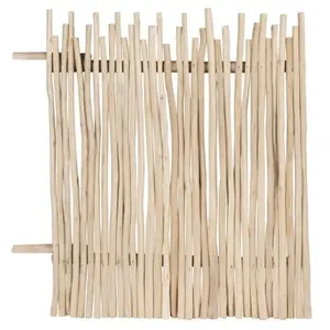 VENTE-UNIQUE Clôture en bois de teck - L100 x H120 cm coloris naturel clair - EDANA pas cher