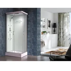 Vente-unique Douchecabine TYRAL - Balneo therapie - 6 massagestralen - tropische regen en douchekop - L90 x l 70 x H212 cm L 70 cm x H 212 cm x D 90 cm pas cher