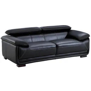 VENTE-UNIQUE Canapé 3 places en cuir - MACELO - Noir pas cher