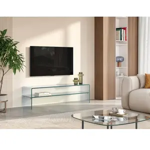 VENTE-UNIQUE Meuble TV STILEOS - 1 niche - Verre trempé pas cher