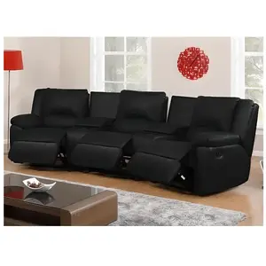 VENTE-UNIQUE Canapé 3 places relax en cuir AROMA - Noir pas cher