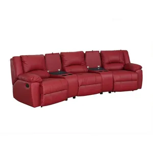 VENTE-UNIQUE Canapé 3 places relax en cuir AROMA - Rouge pas cher