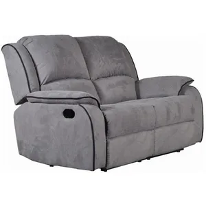 Canapé 2 places relax en microfibre - VENTE-UNIQUE - HERNANI - Gris - ... pas cher