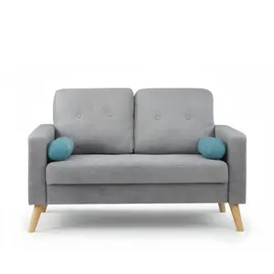 VENTE-UNIQUE Canapé 2 places TATUM en tissu - Gris chiné - Fixe - Scandinave - Moderne pas cher