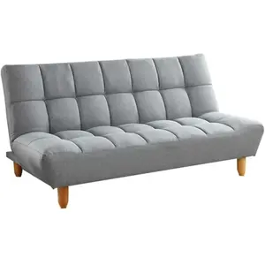 VENTE-UNIQUE Canapé 3 places convertible clic clac en tissu ESTEBAN - Gris pas cher