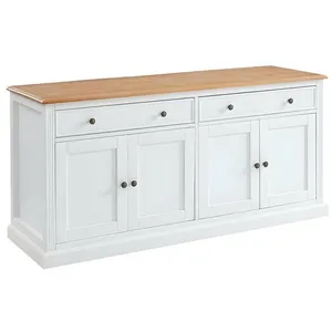 VENTE-UNIQUE Buffet HONFLEUR - 4 portes & 2 tiroirs - Pin blanc pas cher