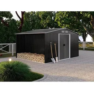Vente-unique Tuinhuis van grijs gegalvaniseerd staal LERY - 10,5m² pas cher