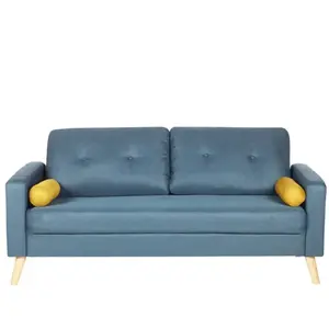 VENTE-UNIQUE Canapé 3 places en tissu TATUM - Bleu - Confort Ferme - Style Scandinave - Moderne pas cher