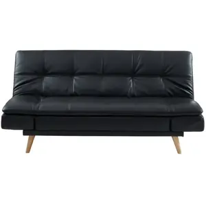 Canapé Simili Noir - Vente-unique - 44.00 kg pas cher