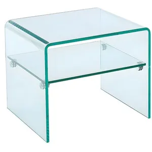 Table de chevet STILEOS - VENTE-UNIQUE - 1 niche - Verre trempé pas cher
