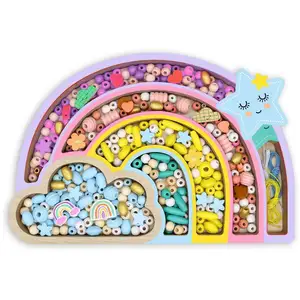 Sycomore Les Perles - Coffret perles bois - Arc-en-ciel - 4a+.