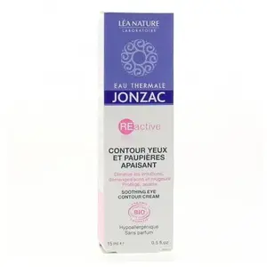Eau Thermale Jonzac - Contour yeux apaisant - Reactive - Peaux réactives à intolérantes - Certifié Bio Cosmos Organic - Tube de 15 ml pas cher