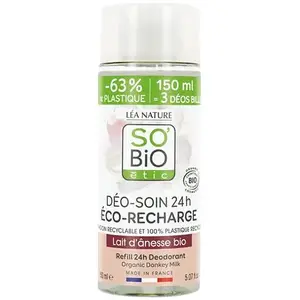 So'Bio Étic Déo-Soin Déodorant Hydrate Lait d'Anesse Recharge Bio 150m... pas cher