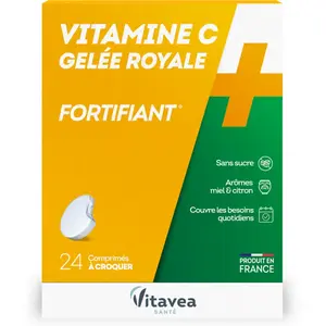 Vitavea Vitamine C + Gelée Royale Fortifiant 24 comprimés à croquer pas cher