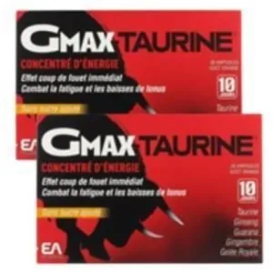 Laboratoire des Granions EA Pharma GMax Taurine+ Concentré d'Energie Goût Orange Lot de 2 x 30 ampoules pas cher