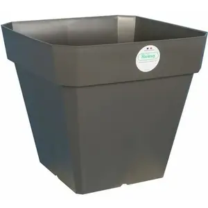 RIVIERA Pot de fleurs Soleilla - Carré - 40 x 40 cm - Gris pailleté pas cher