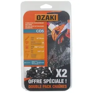 Lot de deux chaînes de tronçonneuse OZAKI sous coque semi carrée: pas cher