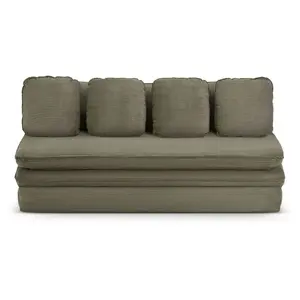 BAÏTA Banquette convertible NOMA 3 places velours côtelé vert pas cher