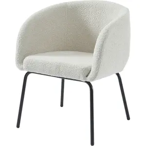 Comparateur de prix : BAÏTA Fauteuil Belem en Tissu Bouclette Blanc