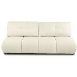 BAÏTA Canapé droit convertible TASCA 3 places tissu bouclette grège pas cher