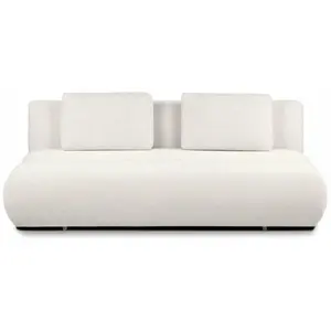 BAÏTA Canapé droit convertible PIO 3 places tissu bouclette écru - Beige pas cher