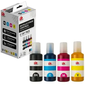 Cartouche Compatible Upprint Epson Ecotank 104 - Pack De 4 - Magenta, Cyan, Noir, JauneVendu parelectro-depot-be