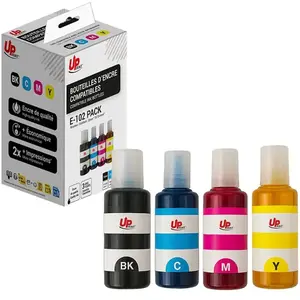 Cartouche Compatible Upprint Epson Ecotank 102 - Pack De 4 - Magenta, Cyan, Noir, JauneVendu parelectro-depot-be