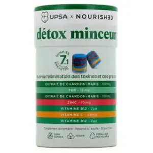 UPSA x Nourished Gummies 7 en 1 Détox Minceur 30 gummies pas cher