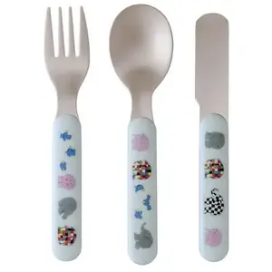 Lot de 3 couverts bébé Petit Jour Elmer - multicolore - TU pas cher