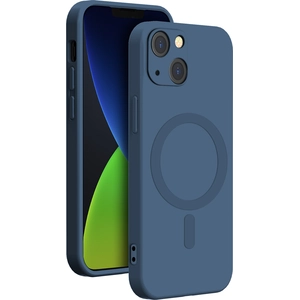 Coque BIGBEN CONNECTED iPhone 14 Plus MagSafe silicone bleu pas cher