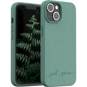 Coque pour iPhone 14 Recyclable Biodégradable Just Green vert foncé pas cher