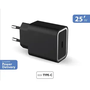 Chargeur maison usb c pd 25w power delivery garanti à vie noir - 100% ... pas cher