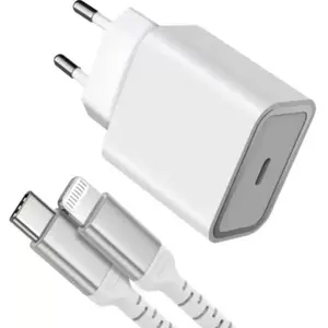 Chargeur secteu FORCE POWER 30W + cable USB-C / Lightning MFI 1.2m pas cher