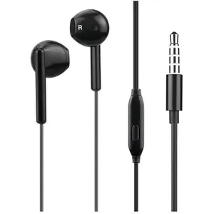 Écouteurs Filaires - WOW - Noir - Jack 3.5mm - Microphone - 14mm Haut-... pas cher