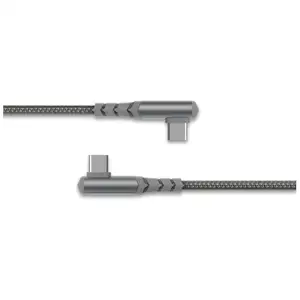 Force Power - Câble USB - 24 pin USB-C (M) incliné pour 24 pin USB-C (M) incliné - 3 A - 2 m - ultra renforcé, USB Power Delivery (60W) - gris pas cher