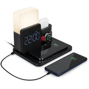Base de charge induction BigBen Connected 5 en 1 Noir + Réveil + Lampe