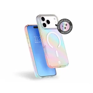 Coque renforcée MagSafe iPhone 17 Pro Max AIR 3m Transparente Holographique pas cher