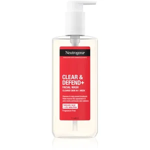 Neutrogena Clear & Defend+ Peeling Wasgel - Ontwikkeld met Dermatologen - Geschikt voor Gevoelige Huidtypes - Parfumvrij - 200ml