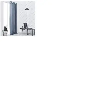 Today Rideau À 8 Oeillets En Coton "Essential" - Bleu Denim - 140 X 240 Cm