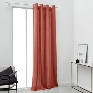 Rideau à oeillets TODAY - 140x240cm - 100% Coton - Terracotta pas cher