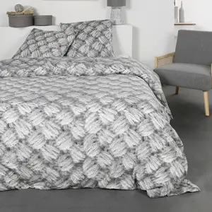 TODAY Parure de lit 2 Personnes 220X240 cm Flanelle 1 1.19 Gris pas cher