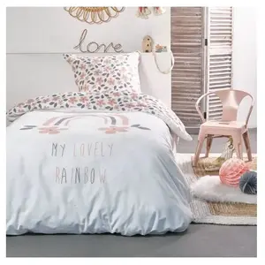Parures de couettes - Today - Parure de lit simple "My lovely Rainbow" - Multicolore - l 140 x 200 cm pas cher