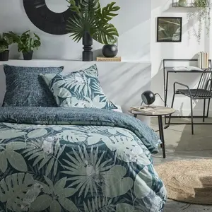 Parure de lit zippée imprimé MAWIRA ALICE - TODAY - Gris anthracite 240x220 cm pas cher