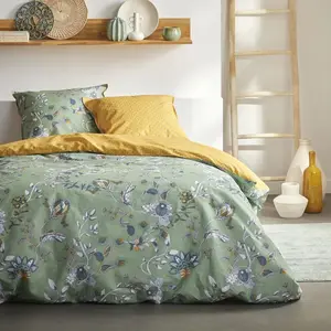 Parure de lit imprimé SUNSHINE - TODAY - Bleu 200x200cm pas cher