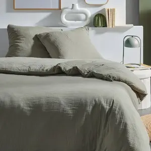 Parure de lit SAUGE ESSENTIAL - TODAY - Vert 220x240 cm pas cher