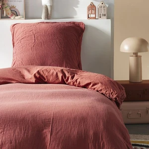 Parure de lit TERRACOTTA ESSENTIAL - TODAY - Rouge 140x200 cm pas cher