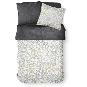 TODAY Parure de lit feuillage graphique - Sunshine - 220 X 240 cm - Bl... pas cher