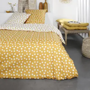 TODAY Parure de lit en coton réversible - Sunshine - l 240 x L 260 cm - Imprimé petit pois pas cher