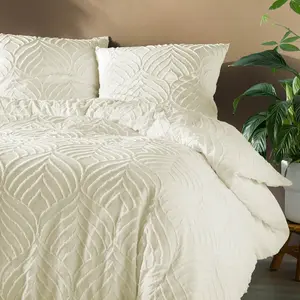 Parure de lit Heltie Ivoire 260x240 - Douceur Dintérieur pas cher