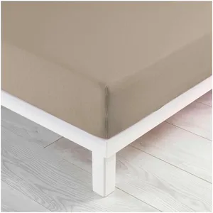 douceur d'intérieur, Drap Housse (90 x 190 cm) Jersy Sable, 100% Coton Jersey pas cher